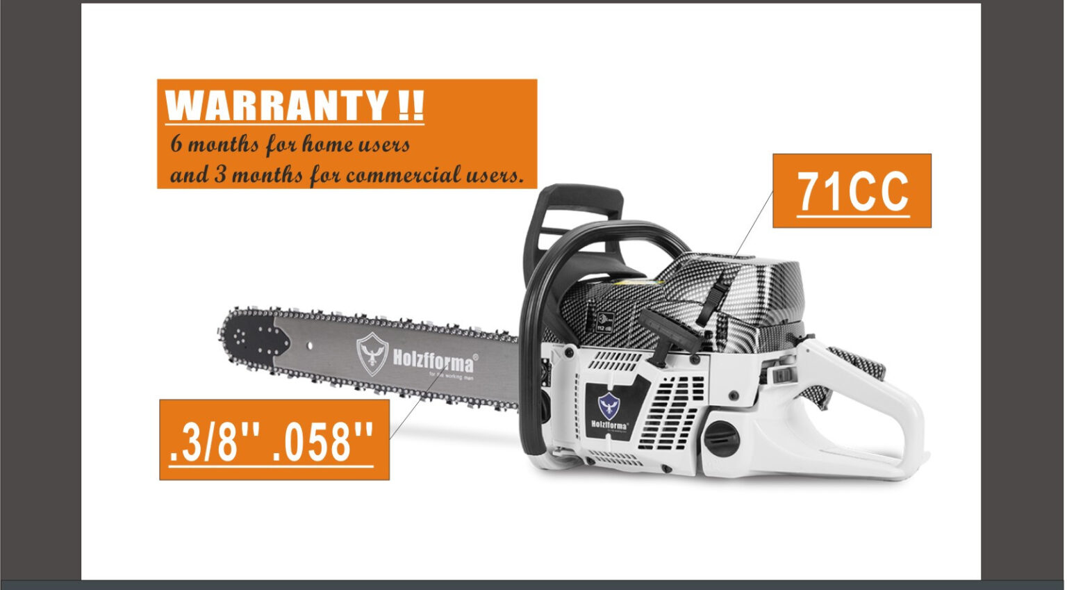71cc Holzfforma G372XP PRO Top Grade Chainsaw