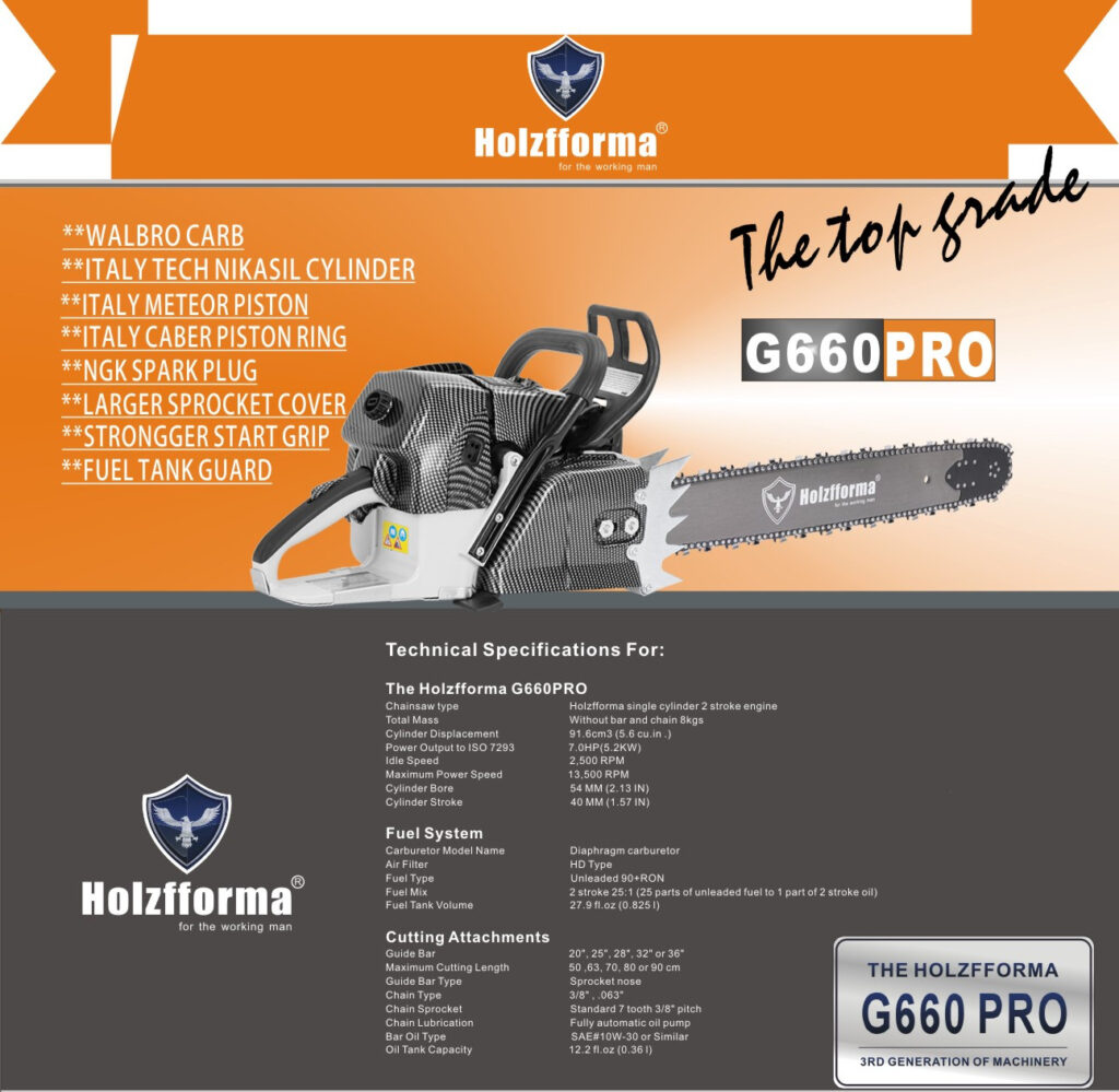 92cc Holzfforma G660 PRO Top Grade Chainsaw To Farmertec Canada!