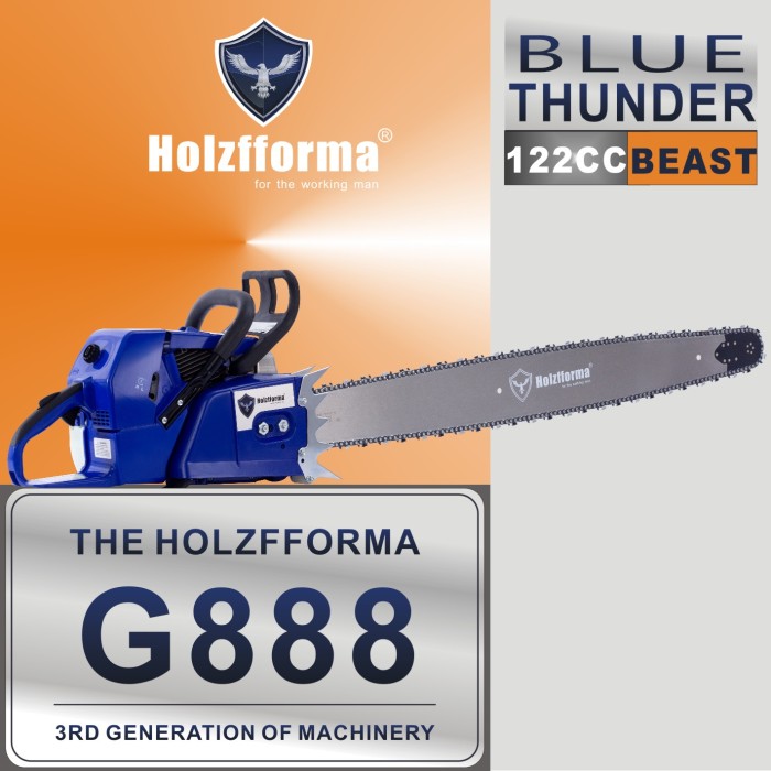 G888 122cc Holzfforma Gasoline Blue Thunder Chainsaw Head