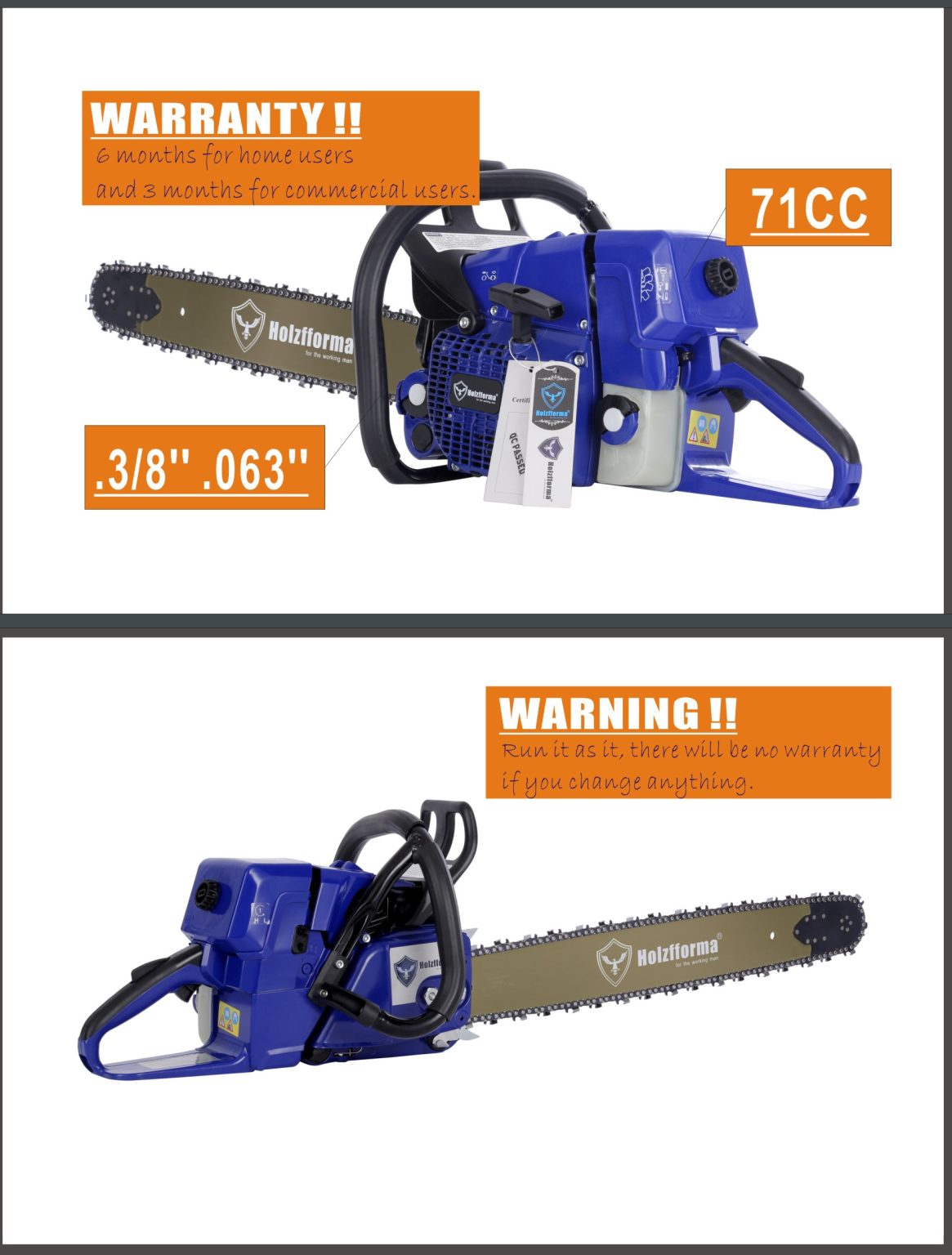 G444 71cc Holzfforma Gasoline Chainsaw To Farmertec Canada!